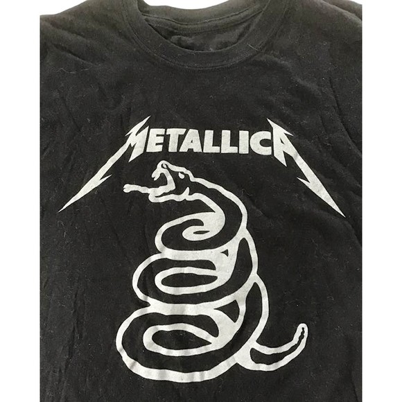 Metallica T Shirt Size Adult Small Black Gray Coiled Snake Graphic Rock Band - Picture 2 of 3